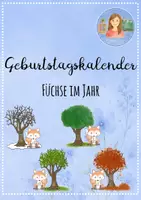 Vorschau - Präsentationen/Tafelbilder - Geburtstagskalender Füchse im Jahr - Deckblatt