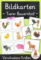 Vorschau - Spiele - Bauernhoftiere – Bildkarten | Tiere auf dem Bauernhof | 32 Karten mit Artikelpunkten in zwei Größen | Kita Grundschule - Deckblatt