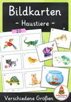 Vorschau - Spiele - Haustiere – Bildkarten | 20 Karten mit Artikelpunkten in zwei Größen | Kita Grundschule - Deckblatt
