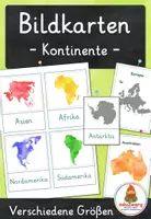 Vorschau - Fördermaterial/Inklusion - Kontinente – Bildkarten | alle 7 Kontinente | verschiedene Größen & Farben | Sachunterricht Grundschule - Deckblatt