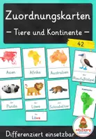 Vorschau - Spiele - Lebensräume Tiere – Zuordnungskarten Kontinente | 35 Tiere + Bonustiere | differenziert Kita bis Klasse 2 | DaZ - Deckblatt