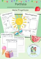 Vorschau - Arbeitsblätter - Pfingstferien / Portfolio / Grundschule / Kindergarten / Anfangsunterricht / Feriengeschichte - Deckblatt