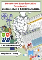Vorschau - Arbeitsblätter - Unterschied direkte und repräsentative Demokratie - Deckblatt