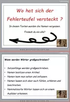 Vorschau - Fördermaterial/Inklusion - Hieroglyphen Spezial: Fehlerteufel Lesekarten Großschreibung - Seite 1