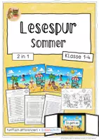 Vorschau - Arbeitsblätter - Lesespur "Sommer" - Klasse 1 bis 4 - Deckblatt