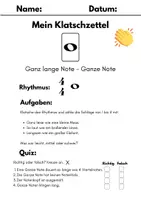 Vorschau - Arbeitsblätter - Klatschzettel: Ganze Note mit Quiz & Lösung - Deckblatt