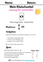 Vorschau - Arbeitsblätter - Klatschzettel: Ganze Note mit Quiz & Lösung - Seite 1