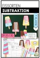 Vorschau - Arbeitsblätter - Eissorten – Subtraktion ZR 20/30 | Freiarbeit mit Selbstkontrolle | 1. Klasse Volksschule / Grundschule - Deckblatt