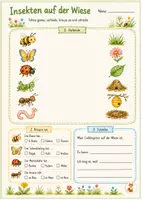 Vorschau - Arbeitsblätter - Wiese Arbeitsblätter – Tiere & Pflanzen - 1. & 2. Klasse - Seite 2