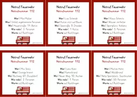 Vorschau - Arbeitsblätter - Notruf- und Rollenkarten Feuerwehr - Notrufgespräch - Seite 3