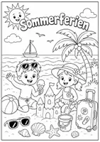 Vorschau - Mal- und Bastelvorlagen - Ausmalbilder Sommerferien - Seite 2