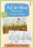 Vorschau - Arbeitsblätter - Wiese Ausmalbilder & Bildkarten - Sachunterricht - Deckblatt