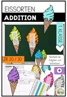 Vorschau - Arbeitsblätter - Eissorten – Addition ZR 20/30 | Freiarbeit mit Selbstkontrolle | 1. Klasse Volksschule / Grundschule - Deckblatt