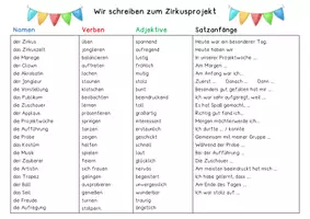 Vorschau - Arbeitsblätter - Schreiben mit Reizwörtern zum Zirkus - Seite 1
