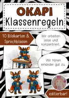 Vorschau - Anderer Materialtyp - Klassenregeln Okapiklasse Klassentier Okapi - Deckblatt