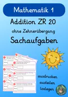 Vorschau - Arbeitsblätter - Addition Sachaufgaben im ZR bis 20 ohne Zehnerübergang - Deckblatt