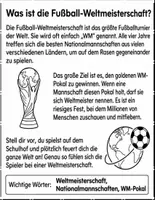 Vorschau - Spiele - Fußball WM 2026 : Leseverständnis und Wortsuchrätsel mit Lösungen - Seite 1