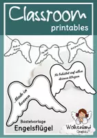 Vorschau - Mal- und Bastelvorlagen - Engelsflügel Wimpel Bastelvorlage Taufe Kommunion Konfirmation - Deckblatt