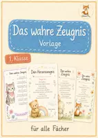 Vorschau - Anderer Materialtyp - Wahre Zeugnis Vorlage - 1. Klasse - Deckblatt