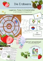 Vorschau - Arbeitsblätter - Die Erdbeere Legekreis / Poster / Kindergarten / Grundschule - Deckblatt