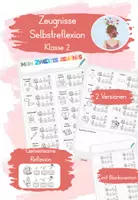 Vorschau - Arbeitsblätter - Zeugnis mit Selbstreflexion Klasse 2 - Deckblatt