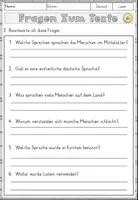 Vorschau - Arbeitsblätter - Leseverständnis Die Sprache im Mittelalter für Klasse 4-6 - Seite 3