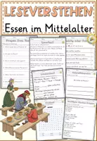 Vorschau - Arbeitsblätter - Leseverständnis Arbeitsblätter - Essen im Mittelalter Klasse 4-6 - Deckblatt