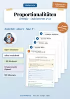 Vorschau - Arbeitsblätter - Proportionalität anwenden – Zuordnungen - Klasse 7 - Deckblatt
