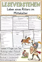 Vorschau - Arbeitsblätter - Leseverständnis Leben eines Ritters im Mittelalter für Klasse 4-6 - Deckblatt