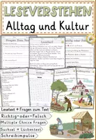 Vorschau - Arbeitsblätter - Leseverständnis: Mittelalter - Alltag und Kultur Lesetext mit Fragen - Deckblatt