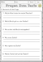 Vorschau - Arbeitsblätter - Mittelalter Berufe, Technik und Erfindungen, Lesen und Verstehen Arbeitsblätter mit Lesetext, Fragen - Seite 3