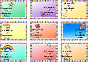 Vorschau - Mal- und Bastelvorlagen - Feriengrüße zum Schuljahresende für Schülerinnen und Schüler - Seite 2