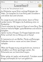 Vorschau - Arbeitsblätter - Leseverständnis Sachtexte Mittelalter Ritter Knappen (Klasse 4–6) mit Arbeitsblättern - Seite 2