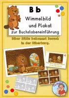 Vorschau - Arbeitsblätter - Buchstabe B b: Wimmelbild / Plakat und Material zur Buchstabeneinführung und -übung - Seite 1