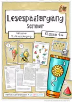 Vorschau - Arbeitsblätter - Lesespaziergang Sommer - Klasse 1 bis 4 - Deckblatt