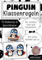 Vorschau - Anderer Materialtyp - Klassenregeln Pinguinklasse Klassentier Pinguin - Deckblatt