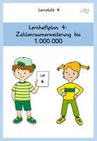 Vorschau - Stundenentwürfe - Selbstlernheft - Mathe Lernstufe 4 Lernheft 4 (Zahlenraumerweiterung bis 1.000.000 & Addition und Subtraktion bis 1.000.000) - Deckblatt