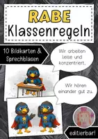 Vorschau - Anderer Materialtyp - Klassenregeln Rabenklasse Klassentier Rabe - Deckblatt