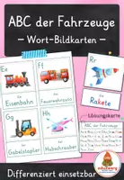 Vorschau - Spiele - ABC der Fahrzeuge – Wort- und Bildkarten | mit Artikel, Silbenschrift & Lösungskarte | Alphabet Wortschatz | Freiarbeit | Kita bis Klasse 2 | DaZ - Deckblatt