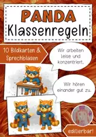 Vorschau - Anderer Materialtyp - Klassenregeln Roter Panda - Deckblatt
