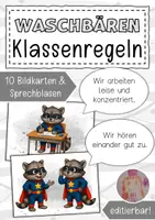 Vorschau - Anderer Materialtyp - Klassenregeln Waschbärenklasse Klassentier Waschbär - Deckblatt