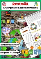 Vorschau - Arbeitsblätter - Restmüll Unterrichtsmaterial Mülltrennung Recycling - Deckblatt