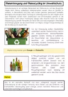 Vorschau - Arbeitsblätter - Glasentsorgung Unterrichtsmaterial: Glasrecycling & Mülltrennung - Seite 1