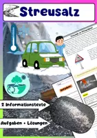 Vorschau - Arbeitsblätter - Streusalz: Winterdienst, Gefrierpunktserniedrigung & Natriumchlorid - Deckblatt