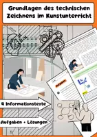 Vorschau - Arbeitsblätter - Technisches Zeichnen Grundlagen Kunstunterricht - Deckblatt
