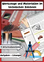 Vorschau - Arbeitsblätter - Werkzeuge und Materialien im technischen Zeichnen - Deckblatt