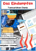 Vorschau - Arbeitsblätter - Das Eindampfen: Trennverfahren Chemieunterricht - Deckblatt