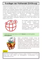 Vorschau - Arbeitsblätter - Welthandel und Weltmarkt: Globalisierung Wirtschaft Erdkunde - Seite 1