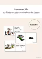 Vorschau - Spiele - Lesedomino WM - Sinnentnehmendes Lesen fördern (Klasse 1/2) - Deckblatt