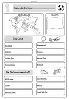 Vorschau - Arbeitsblätter - Fußball WM 2026: Länder Steckbrief (Sachunterricht / Geografie) - Seite 1